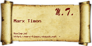 Marx Timon névjegykártya